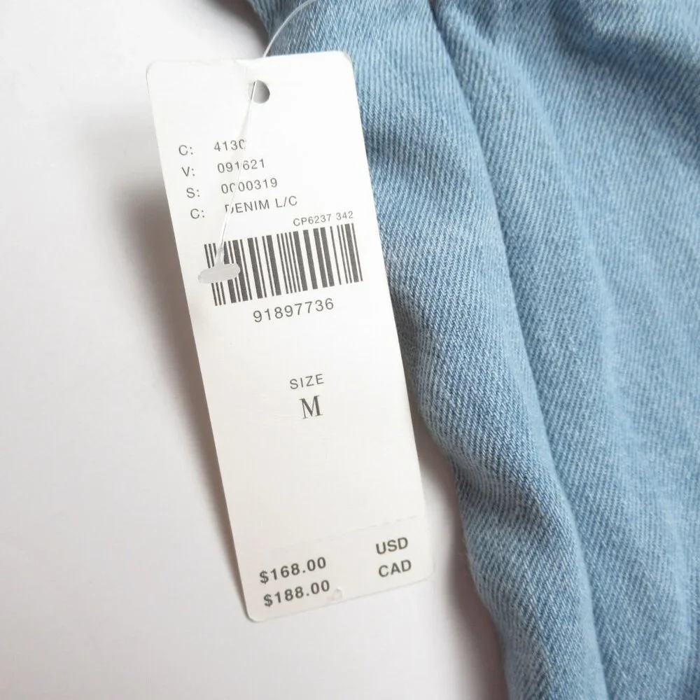 Anthropologie Pilcro Strapless Seamed Denim Mini Dress Light Blue Medium - Picture 8 of 10